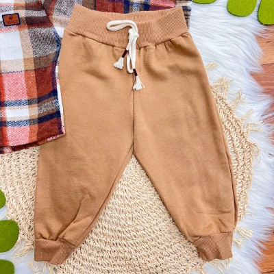 Conj. Casaco Flanelado Xadrez com Capuz de Pelinho e Calça de Moletom - Marrom